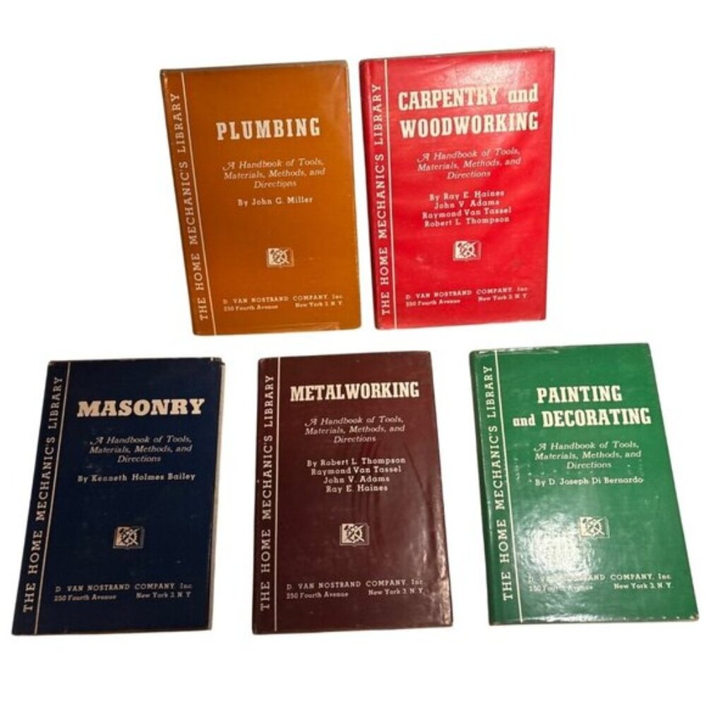 Vtg Home Mechanics Library Metalworking Masonry Plumbing Carpentry Painting